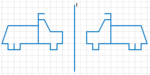Нарисовать фигуру симметричную относительно прямой 6 класс