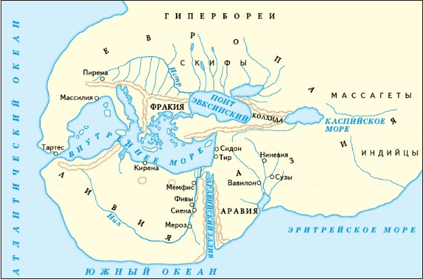 Карта составленная эратосфеном