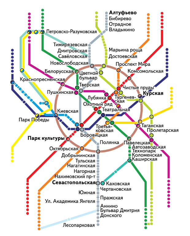 Рассмотрите схему линий московского метро как проехать от станции севастопольская до станции 4 класс